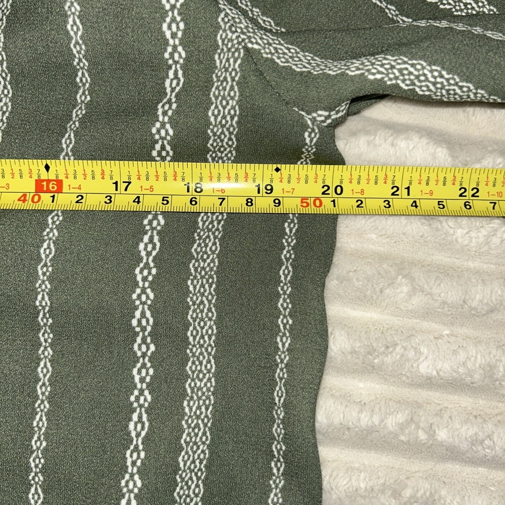 Gap Dress Womens Small Button Up Drawstring Waist Green Off White Boho‎ Chic - Picture 4 of 7